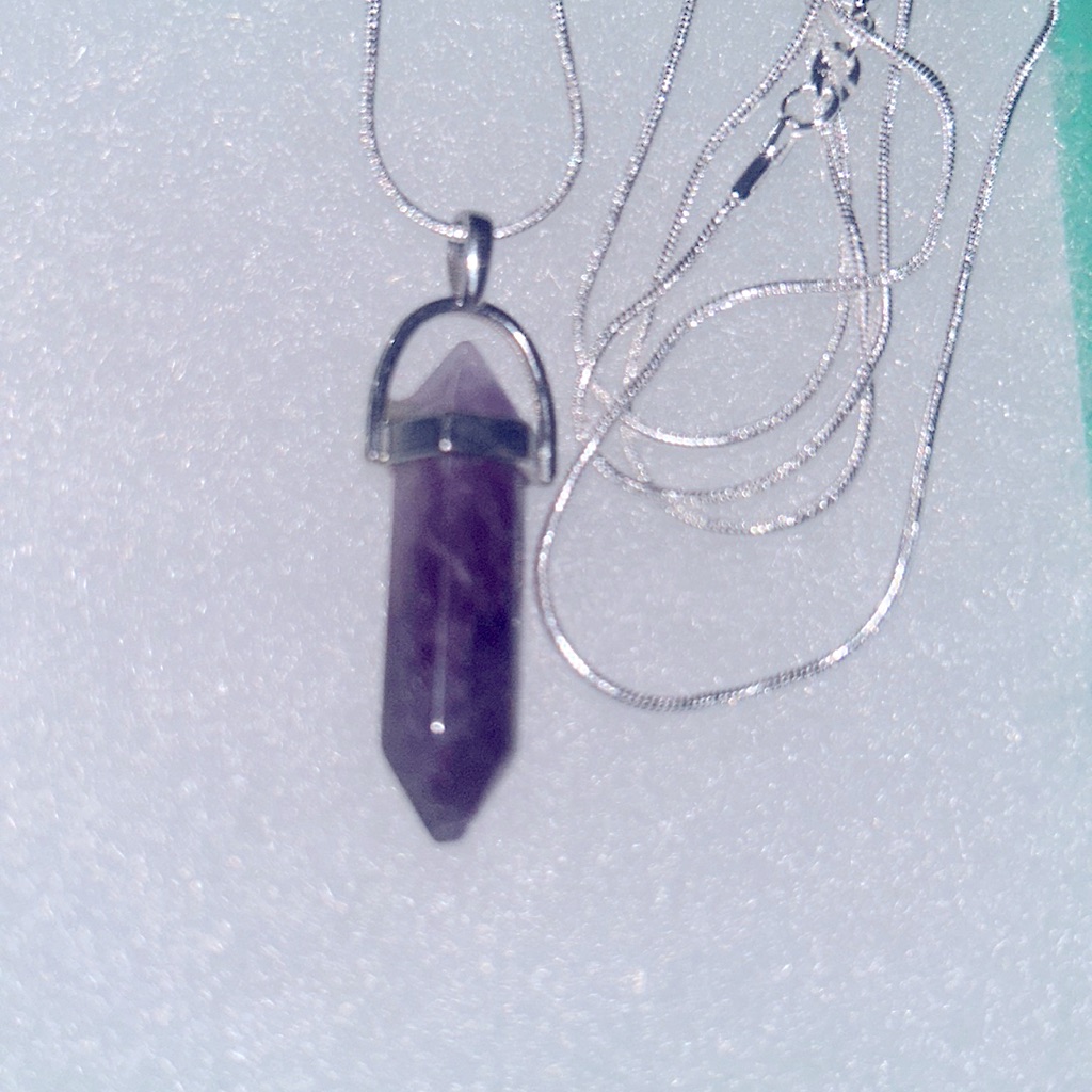 Boho Hippie Amethyst Crystal Sterling Silver 30 Necklace 15$